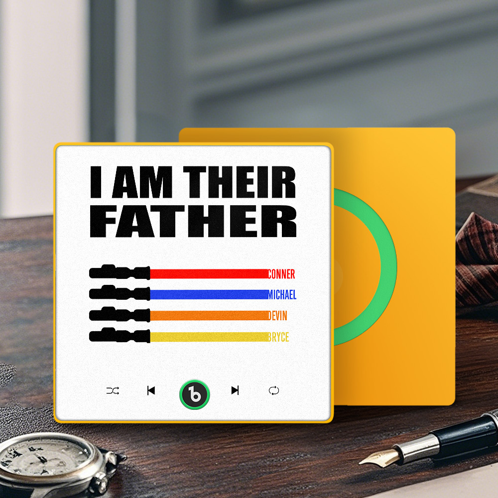 Custom Music Fridge Magnet New 4.0 Upgrade Colorful Frame Light Saber I Am Their Father Album Fridge Magnet Music Father's Day Gifts - 