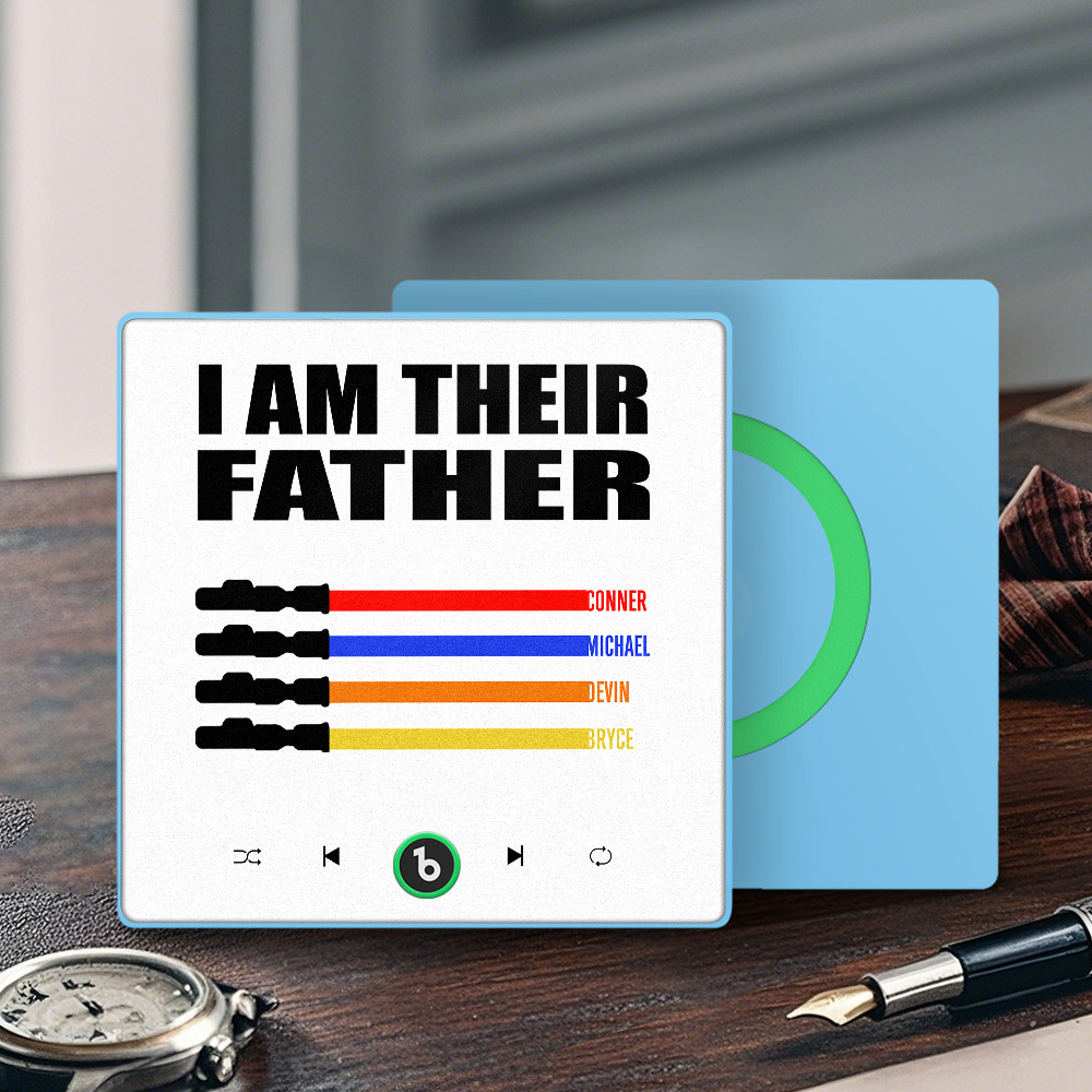 Custom Music Fridge Magnet New 4.0 Upgrade Colorful Frame Light Saber I Am Their Father Album Fridge Magnet Music Father's Day Gifts - 