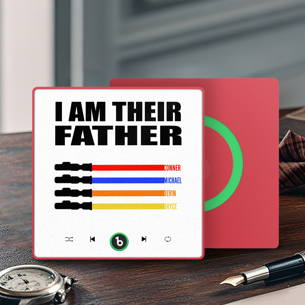 Custom Music Fridge Magnet New 4.0 Upgrade Colorful Frame Light Saber I Am Their Father Album Fridge Magnet Music Father's Day Gifts - 