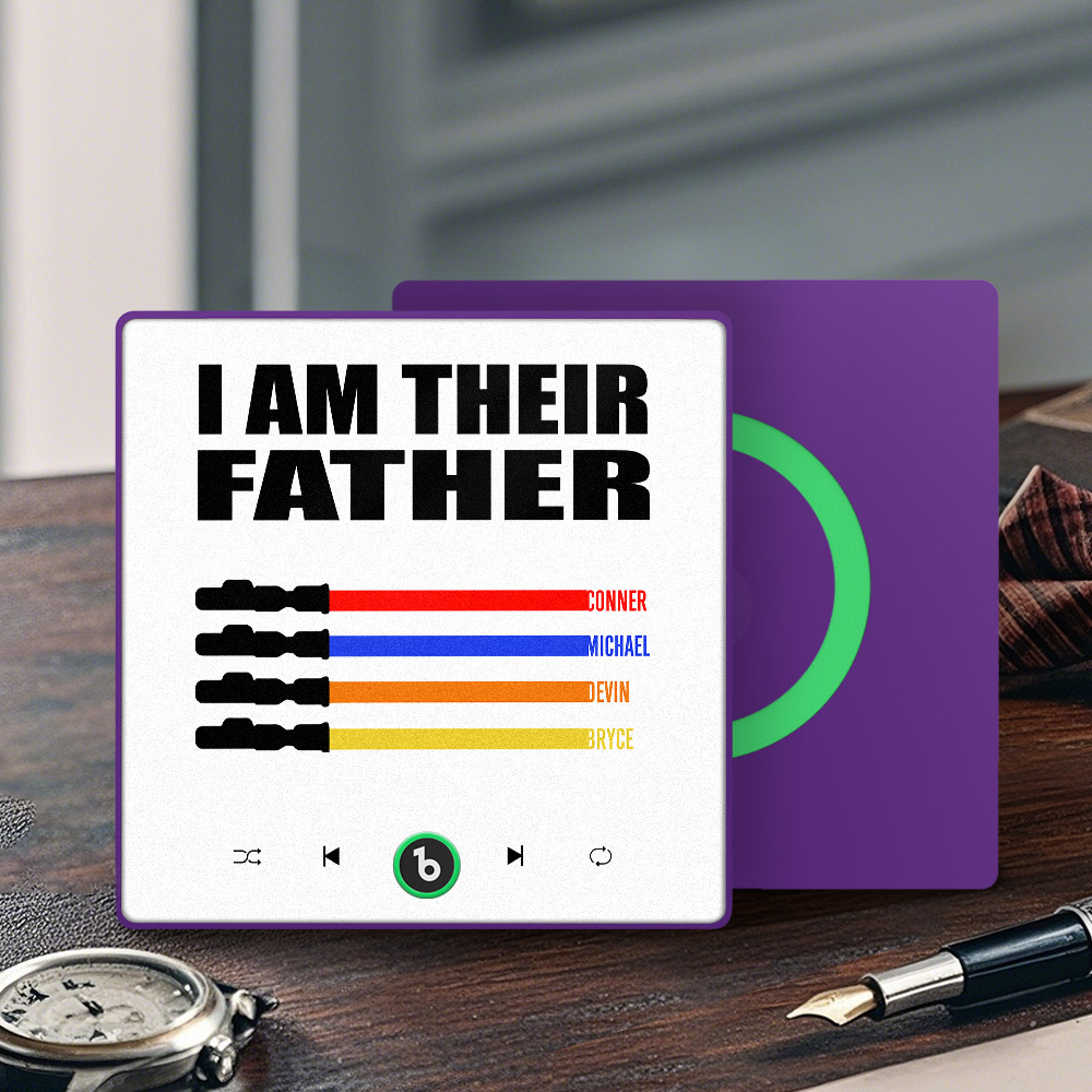 Custom Music Fridge Magnet New 4.0 Upgrade Colorful Frame Light Saber I Am Their Father Album Fridge Magnet Music Father's Day Gifts - 