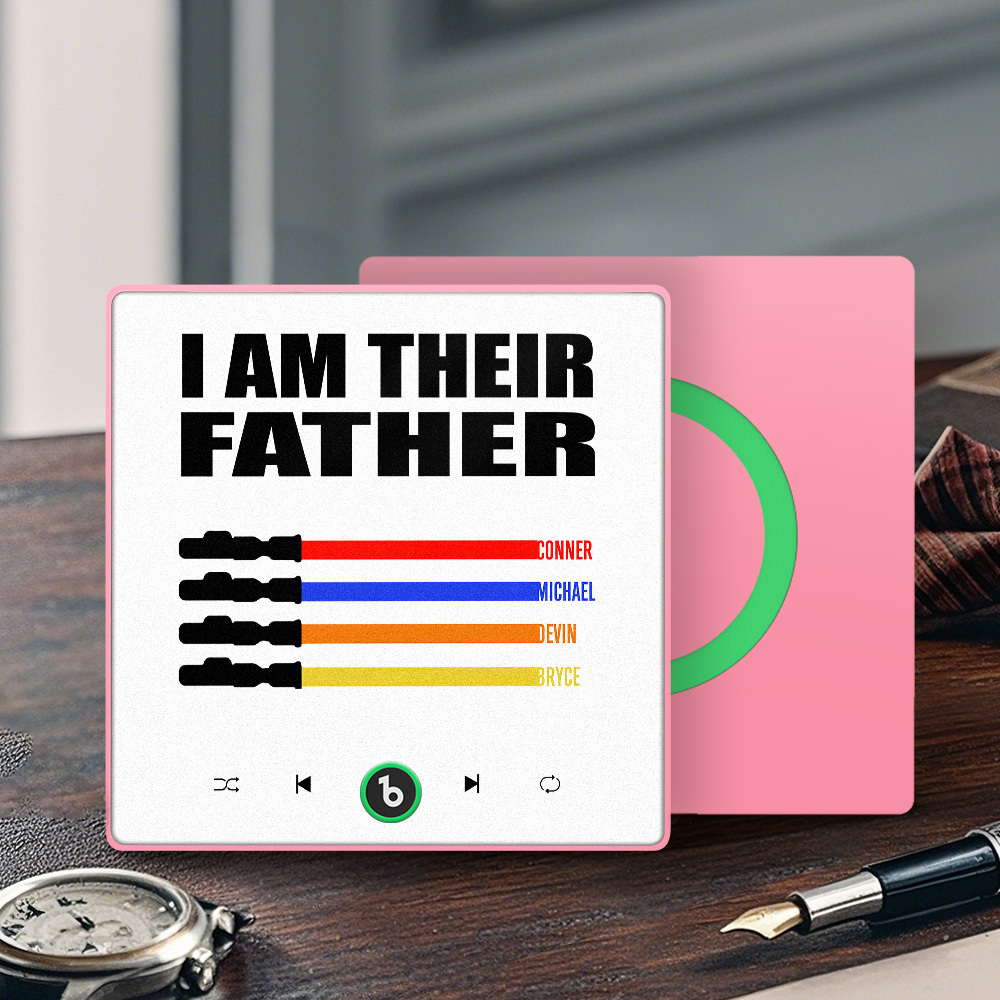 Custom Music Fridge Magnet New 4.0 Upgrade Colorful Frame Light Saber I Am Their Father Album Fridge Magnet Music Father's Day Gifts - 