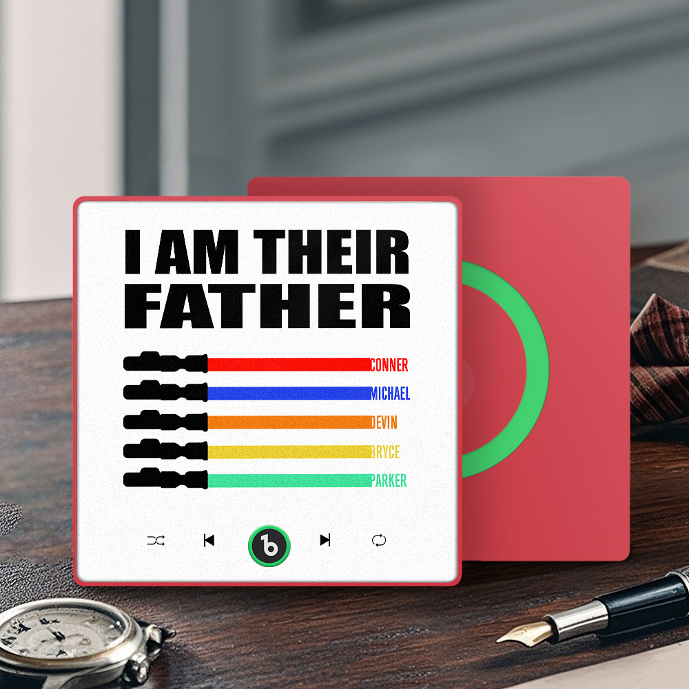 Custom Music Fridge Magnet New 4.0 Upgrade Colorful Frame Light Saber I Am Their Father Album Fridge Magnet Music Father's Day Gifts - 