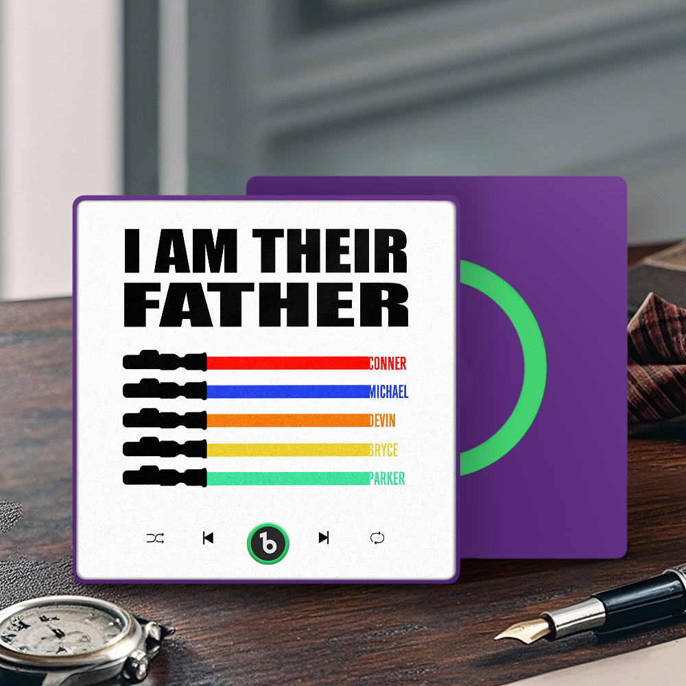 Custom Music Fridge Magnet New 4.0 Upgrade Colorful Frame Light Saber I Am Their Father Album Fridge Magnet Music Father's Day Gifts - 