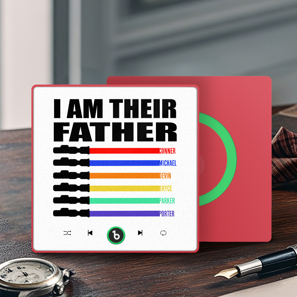 Custom Music Fridge Magnet New 4.0 Upgrade Colorful Frame Light Saber I Am Their Father Album Fridge Magnet Music Father's Day Gifts - 