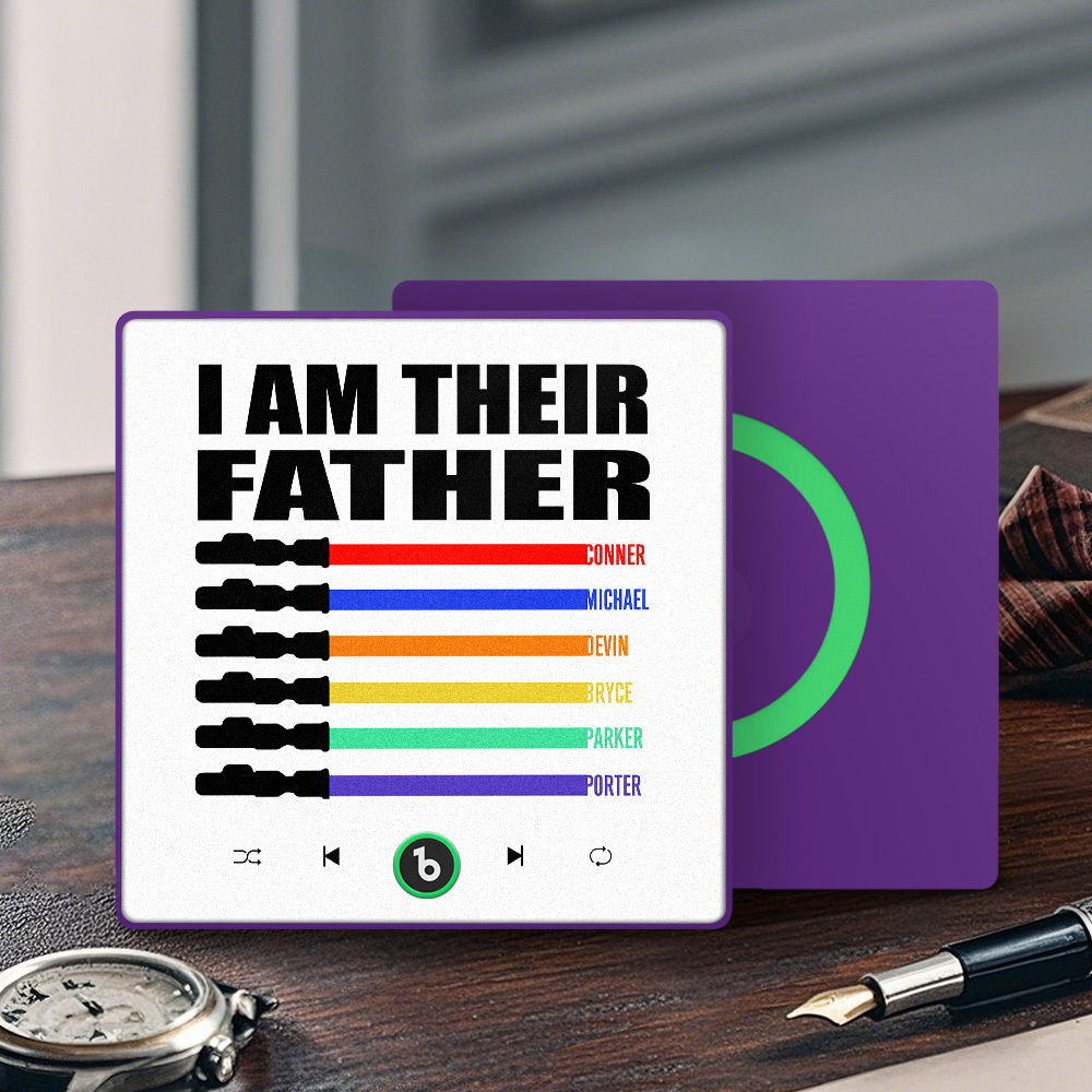 Custom Music Fridge Magnet New 4.0 Upgrade Colorful Frame Light Saber I Am Their Father Album Fridge Magnet Music Father's Day Gifts - 