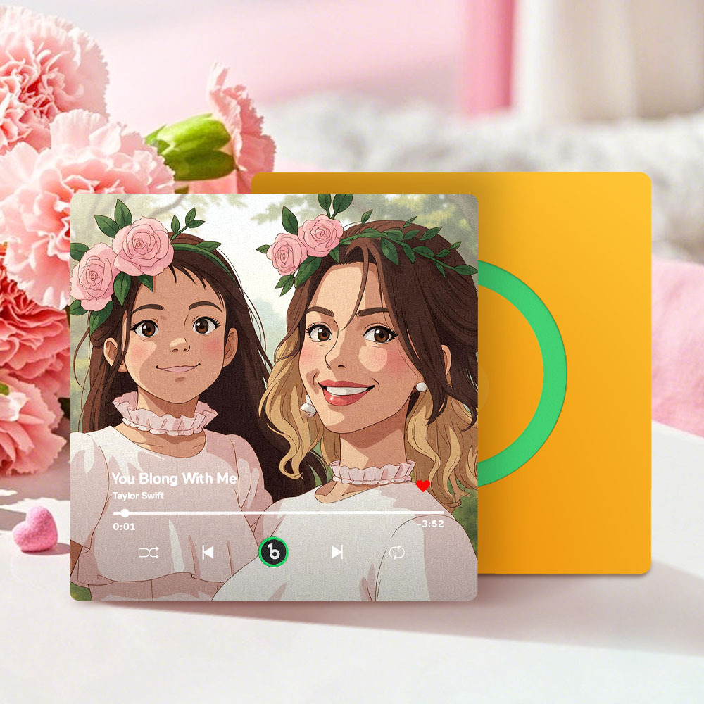 Custom Gibli-style Music Fridge Magnet and Photo with Colorful Frame Music Wall Photo Sticker Music Movement That Can Be Played - 