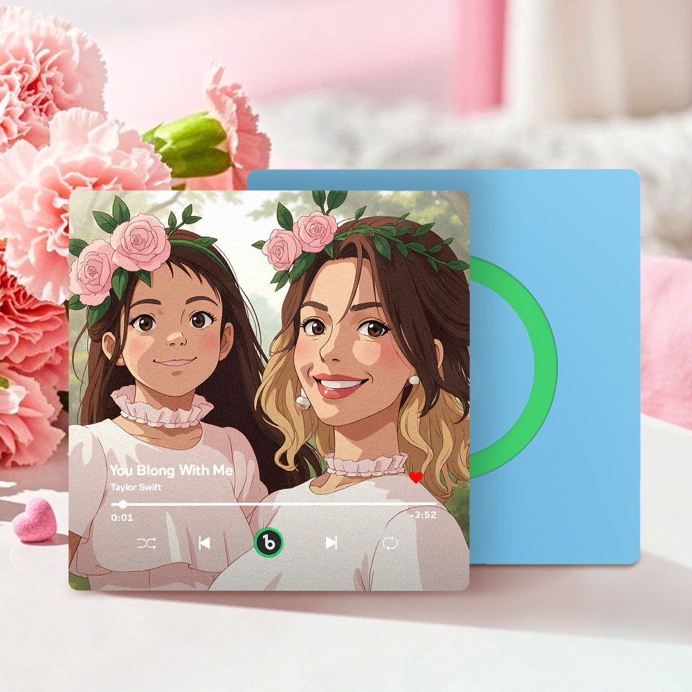 Custom Gibli-style Music Fridge Magnet and Photo with Colorful Frame Music Wall Photo Sticker Music Movement That Can Be Played - 