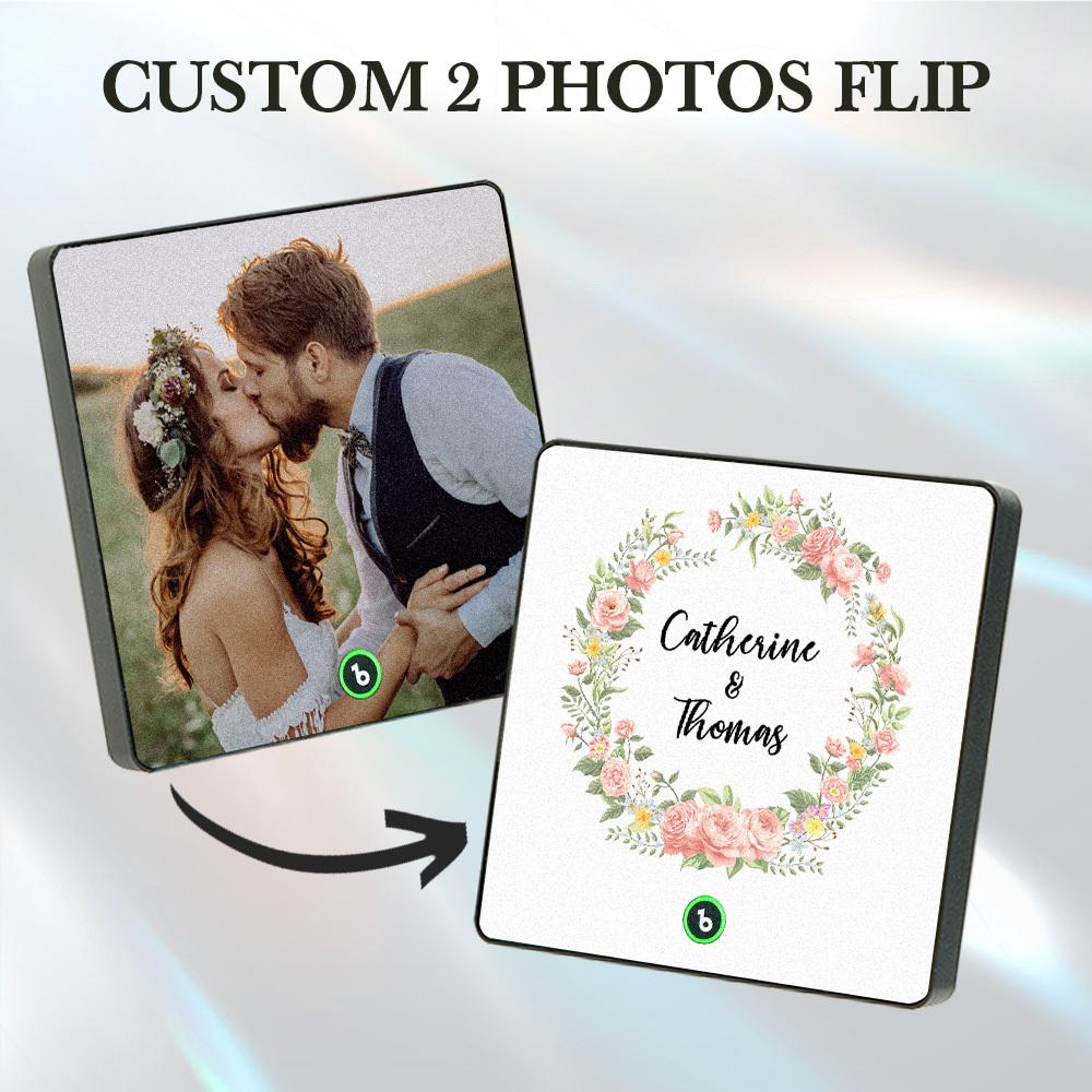 Custom Lenticular Music Photo Fridge Magnet – Personalized Name Portrait with Song Playback