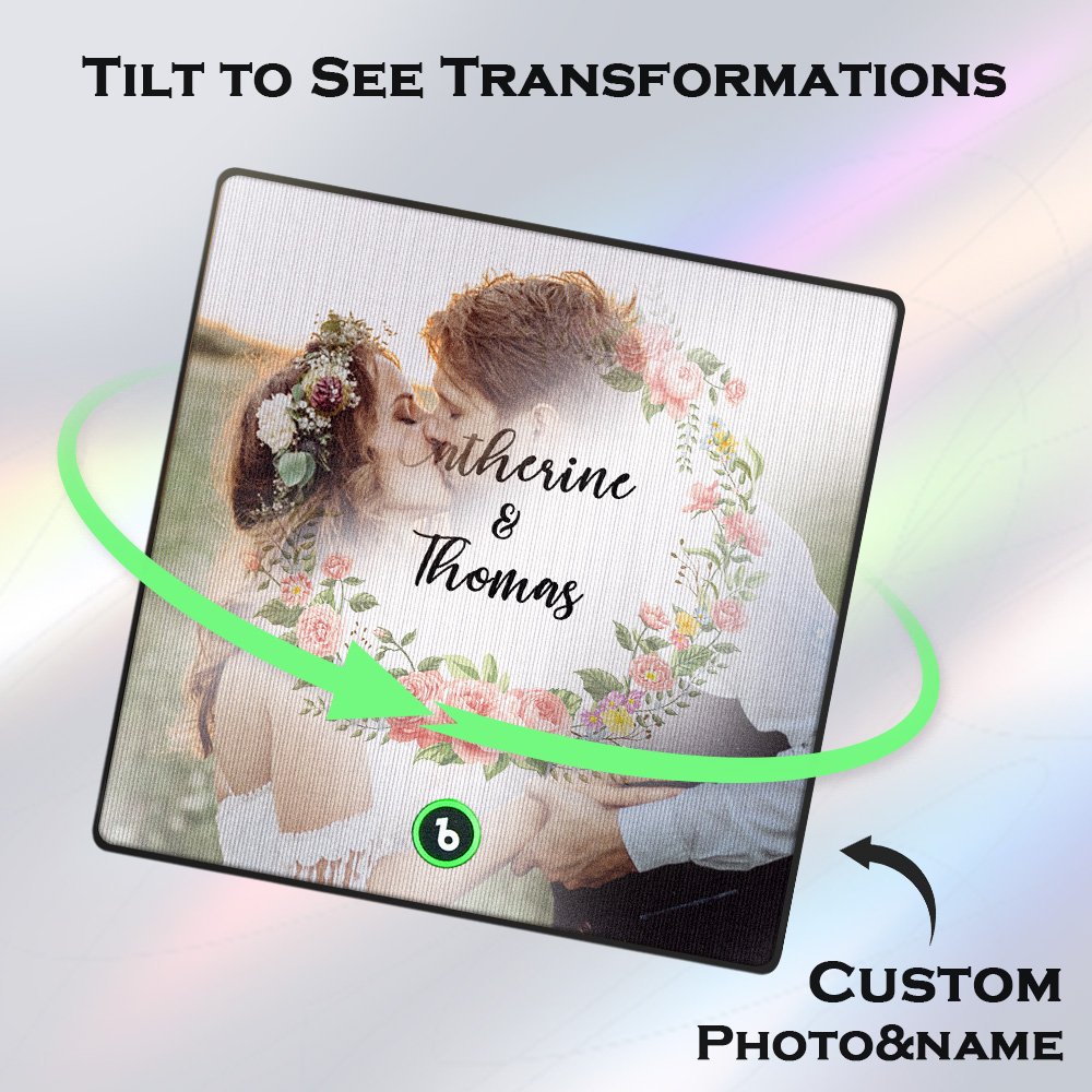 Custom Lenticular Music Photo Fridge Magnet – Personalized Name Portrait with Song PlaybackValentine's Day