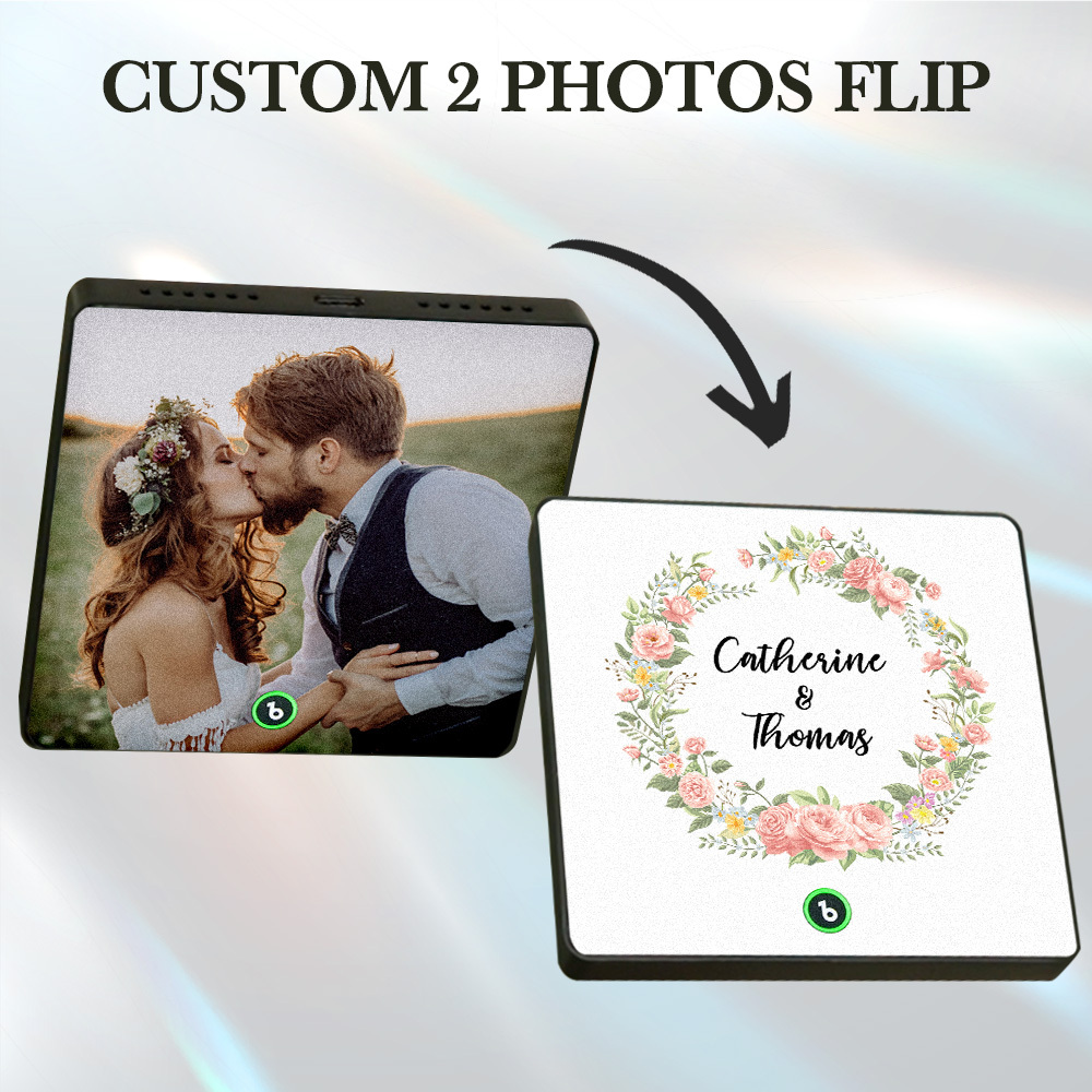 Custom Lenticular Music Photo Fridge Magnet – Personalized Name Portrait with Song Playback