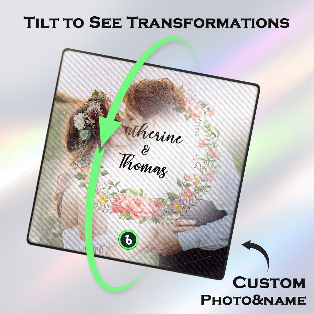 Custom Lenticular Music Photo Fridge Magnet – Personalized Name Portrait with Song Playback