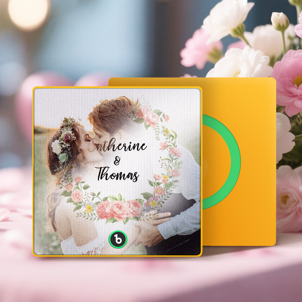 Custom Lenticular Music Photo Fridge Magnet – Personalized Name Portrait with Song Playback