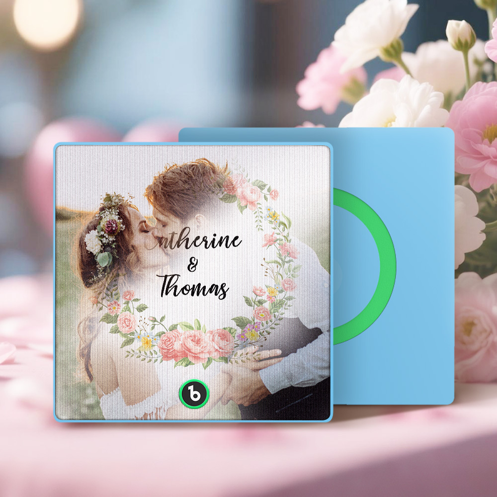 Custom Lenticular Music Photo Fridge Magnet – Personalized Name Portrait with Song Playback