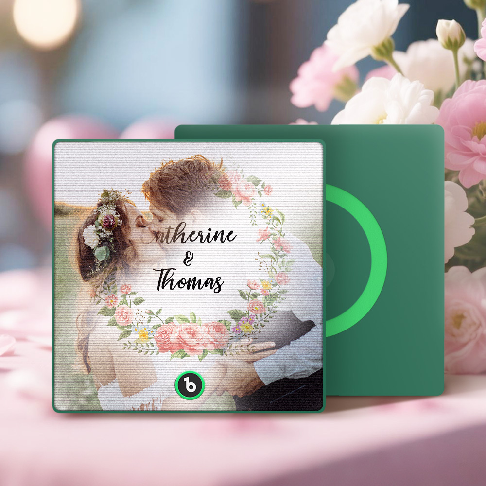 Custom Lenticular Music Photo Fridge Magnet – Personalized Name Portrait with Song Playback