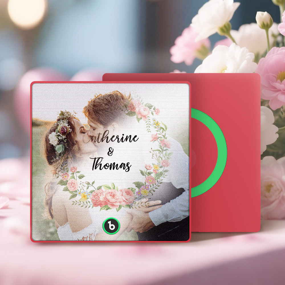 Custom Lenticular Music Photo Fridge Magnet – Personalized Name Portrait with Song Playback