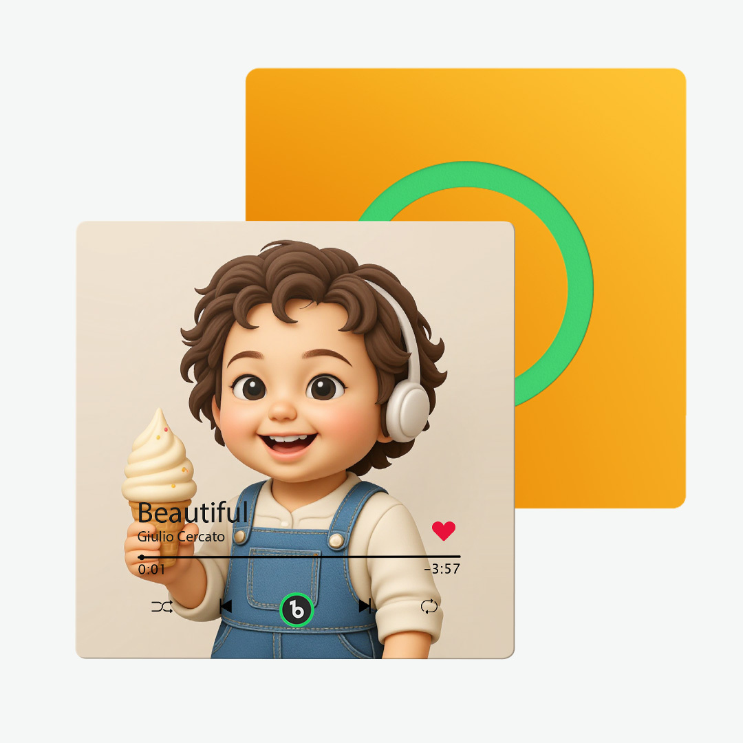 Customized music refrigerator magnet personalized 3D cartoon character style photo frame album refrigerator magnet can play music upgraded version color - 