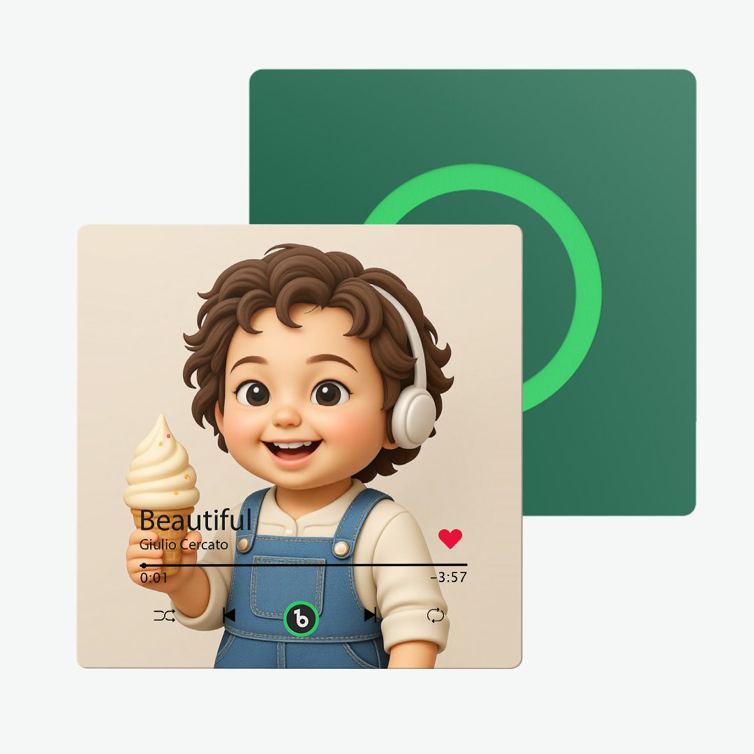 Customized music refrigerator magnet personalized 3D cartoon character style photo frame album refrigerator magnet can play music upgraded version color - 