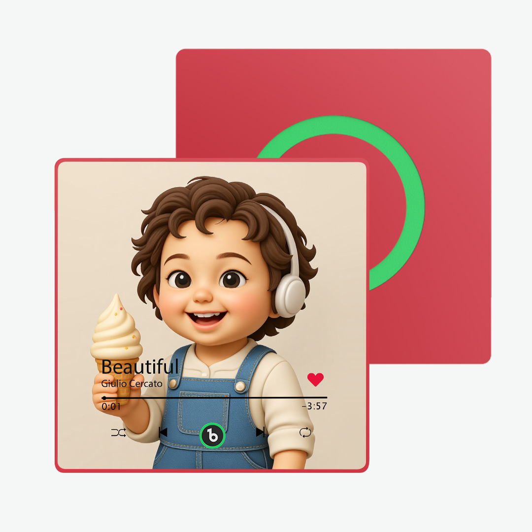 Customized music refrigerator magnet personalized 3D cartoon character style photo frame album refrigerator magnet can play music upgraded version color - 