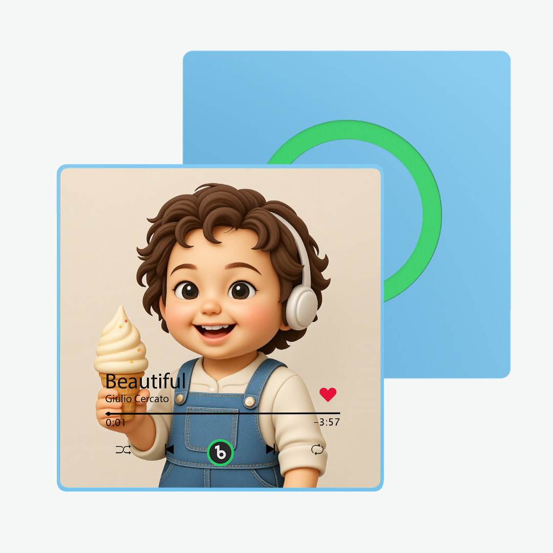 Customized music refrigerator magnet personalized 3D cartoon character style photo frame album refrigerator magnet can play music upgraded version color - 