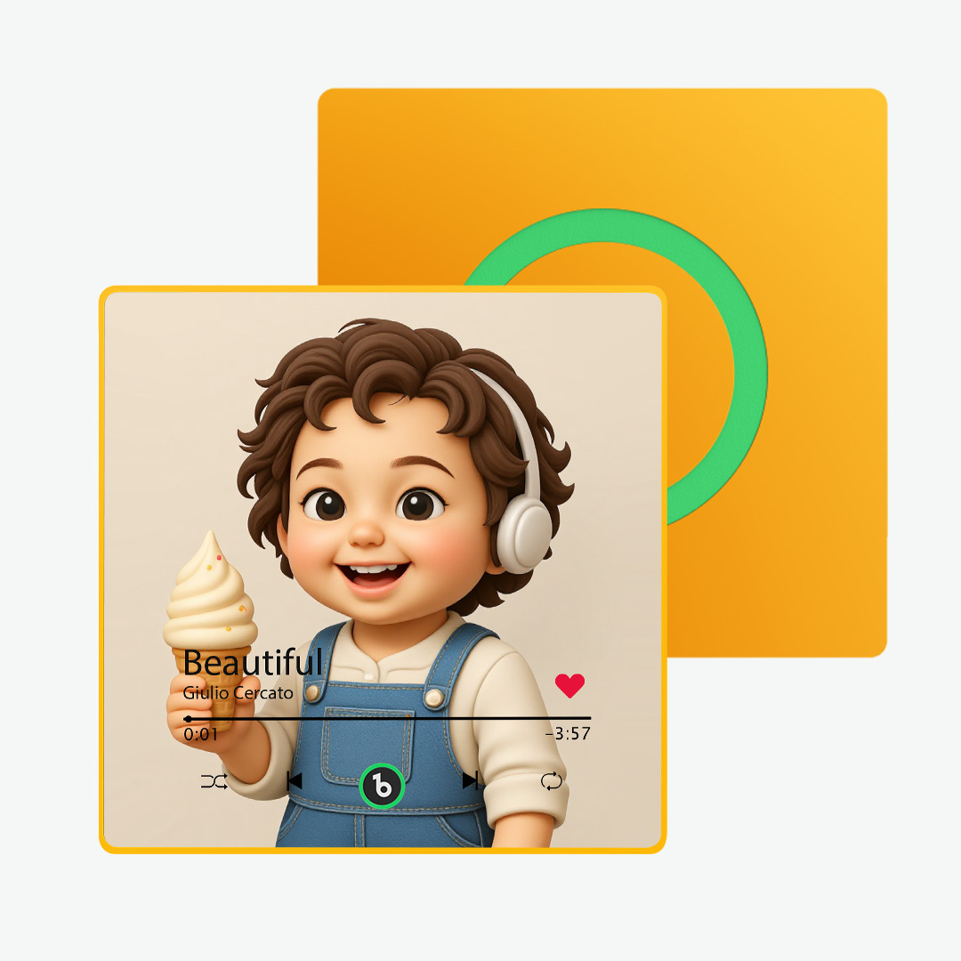 Customized music refrigerator magnet personalized 3D cartoon character style photo frame album refrigerator magnet can play music upgraded version color - 