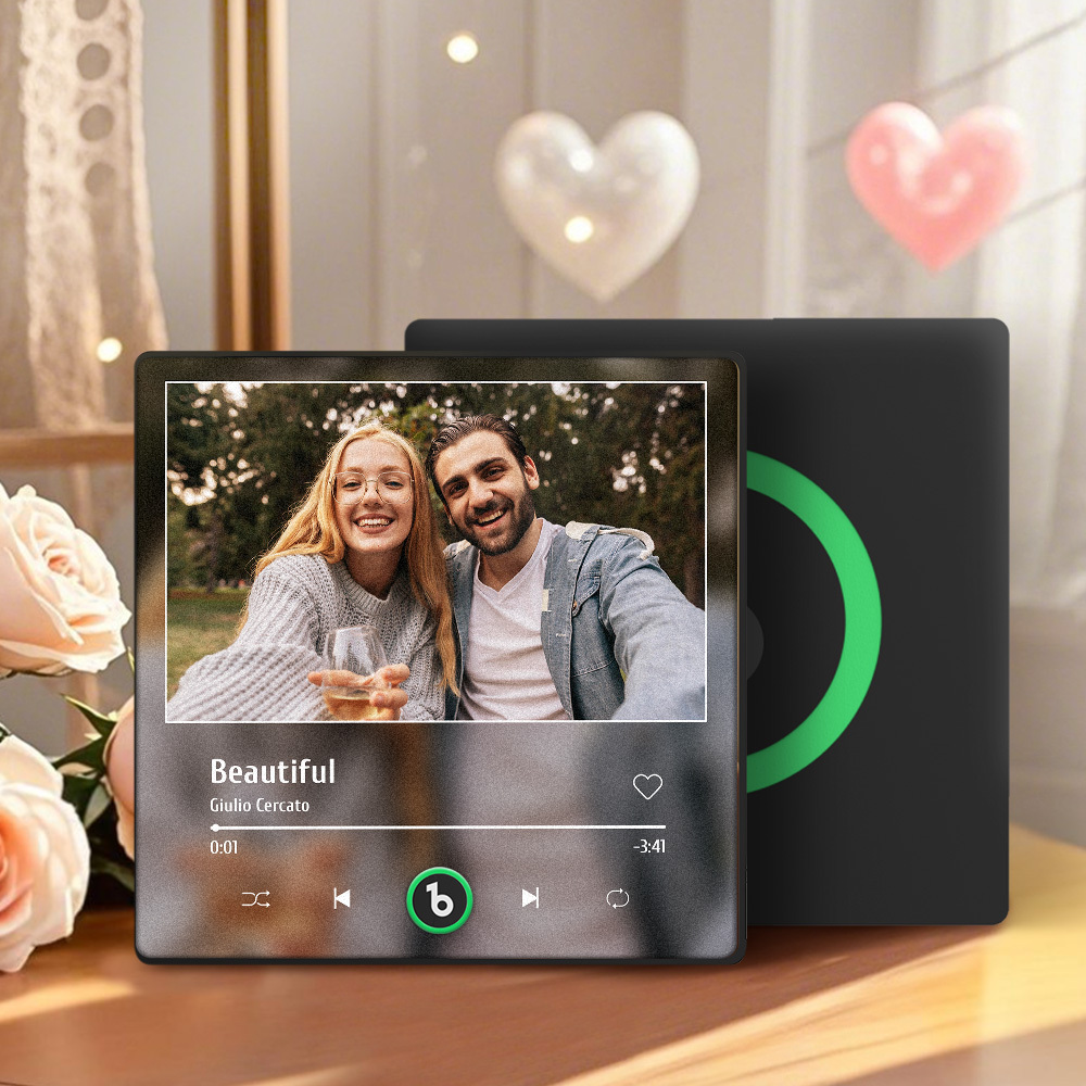 Custom Music Fridge Magnet Personalized Gift with Recordable Voice Photo Unique Anniversary Wedding Christmas Present for Her Him Couples - 