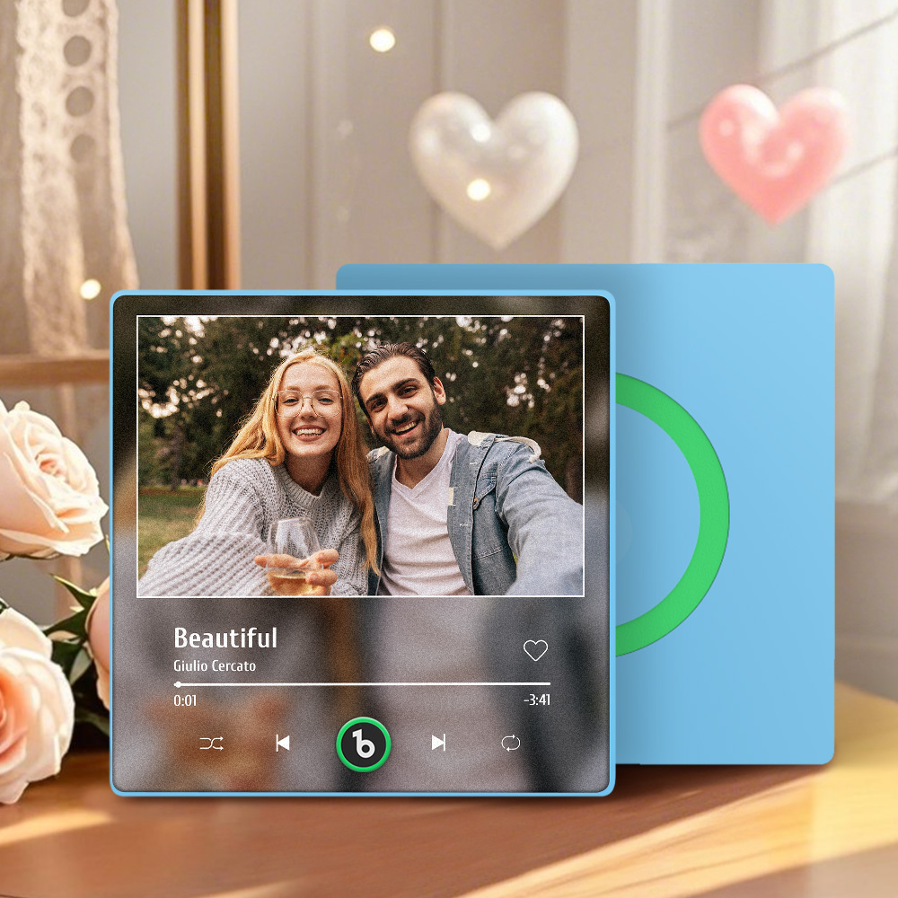 Custom Music Fridge Magnet Personalized Gift with Recordable Voice Photo Unique Anniversary Wedding Christmas Present for Her Him Couples - 