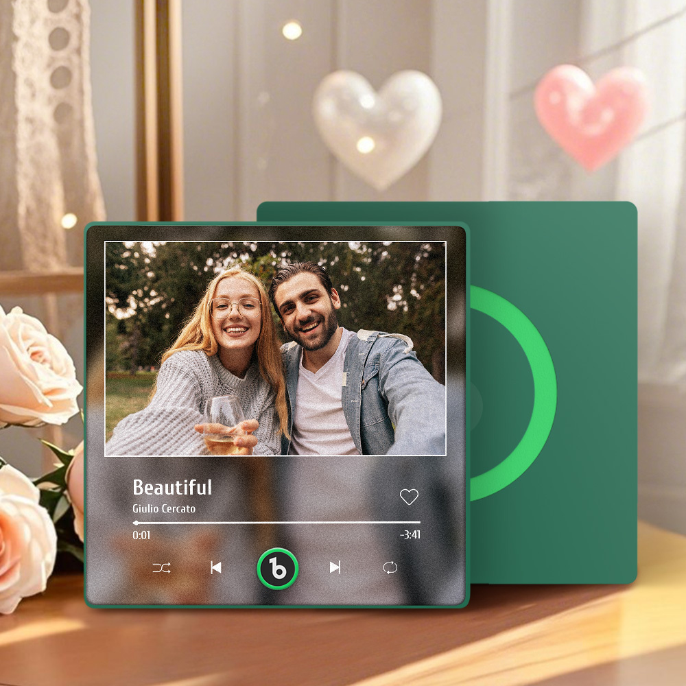 Custom Music Fridge Magnet Personalized Gift with Recordable Voice Photo Unique Anniversary Wedding Christmas Present for Her Him Couples - 