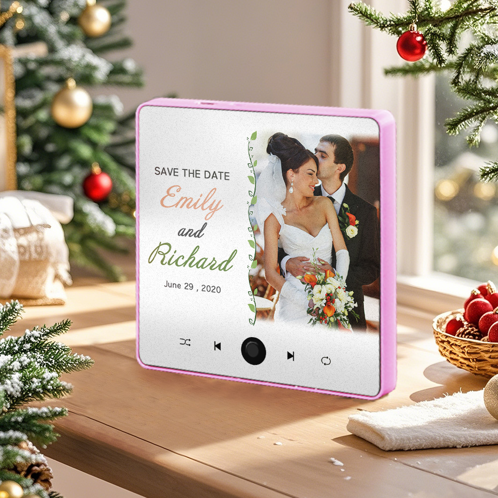 Personalized Wedding Music Fridge Magnet Christmas Gift for Couples Custom Music Magnets Can Play Songs