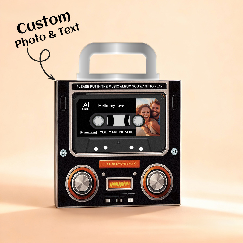 Music MixTape Fridge Magnet Cassette-Shaped with Preview Before Buy| Auto-Play 1-9 Song Acrylic Decor MixTape No Phone Needed Gift for Couples - 