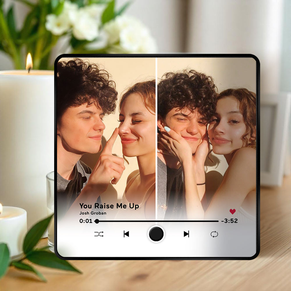 Personalized Two Photo Music Fridge Magnet Pro The Best Anniversary Gift Can Be Played Music Fridge Magnet For Her - 
