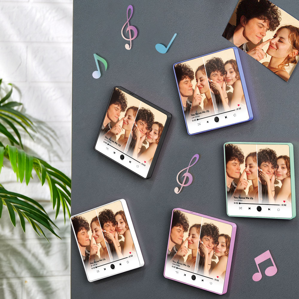 Personalized Two Photo Music Fridge Magnet Pro The Best Anniversary Gift Can Be Played Music Fridge Magnet For Her - 