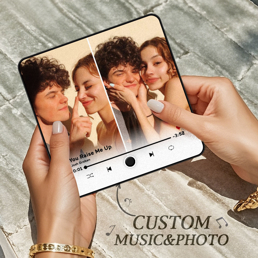 Personalized Two Photo Music Fridge Magnet Pro The Best Anniversary Gift Can Be Played Music Fridge Magnet For Her - 