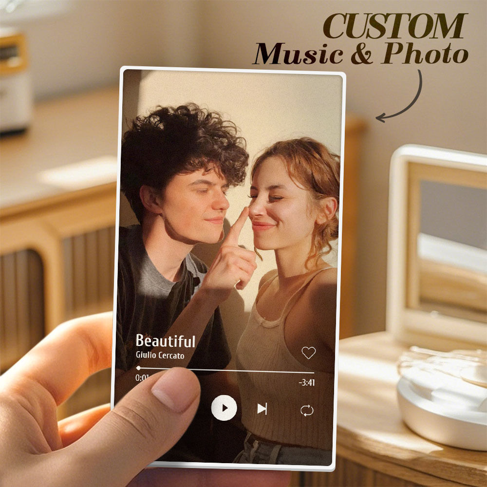 Custom Music Fridge Magnet Personalized Rectangle Music Fridge Magnet Can Play Songs - 