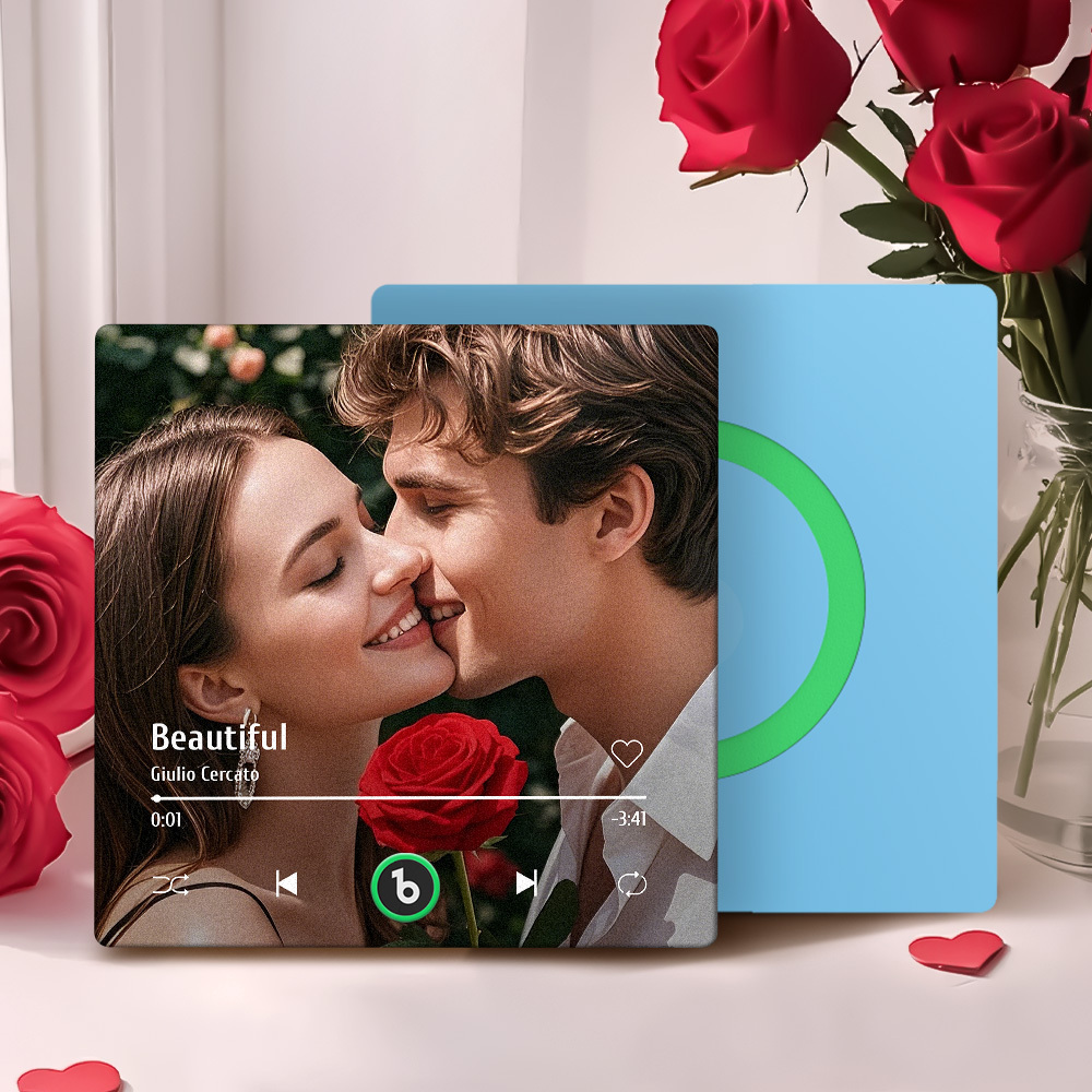 Custom Music Fridge Magnet New 4.0 Upgrade Colorful Frame Album Fridge Magnet Music Wall Photo Sticker Music Movement That Can Be Played Valentine's Day Gift - 