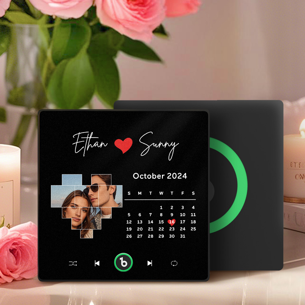 New 4.0 Upgrade Custom Music Fridge Magnet Colorful Frame Album Fridge Magnet Can Play Songs Gift for Couple Can Upload Your Music