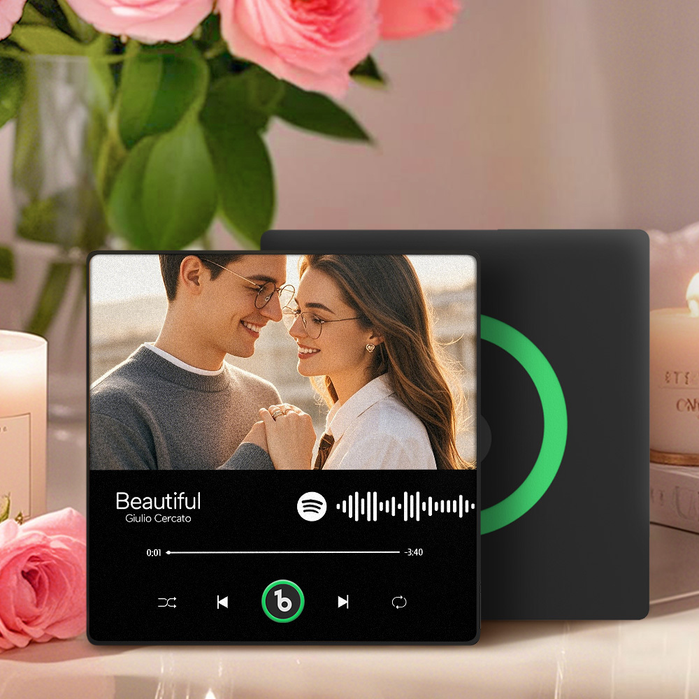 New 4.0 Upgrade Custom Music Fridge Magnet Colorful Frame Album Fridge Magnet Can Play Songs Gift for Couple Can Upload Your Music