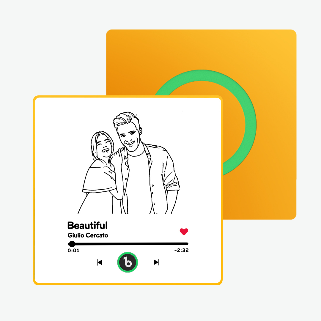 Custom Music Fridge Magnet Line Art New 4.0 Upgrade Multicolor Personalised Photo Fridge Magnet Can Play Songs Gifts for Her - 