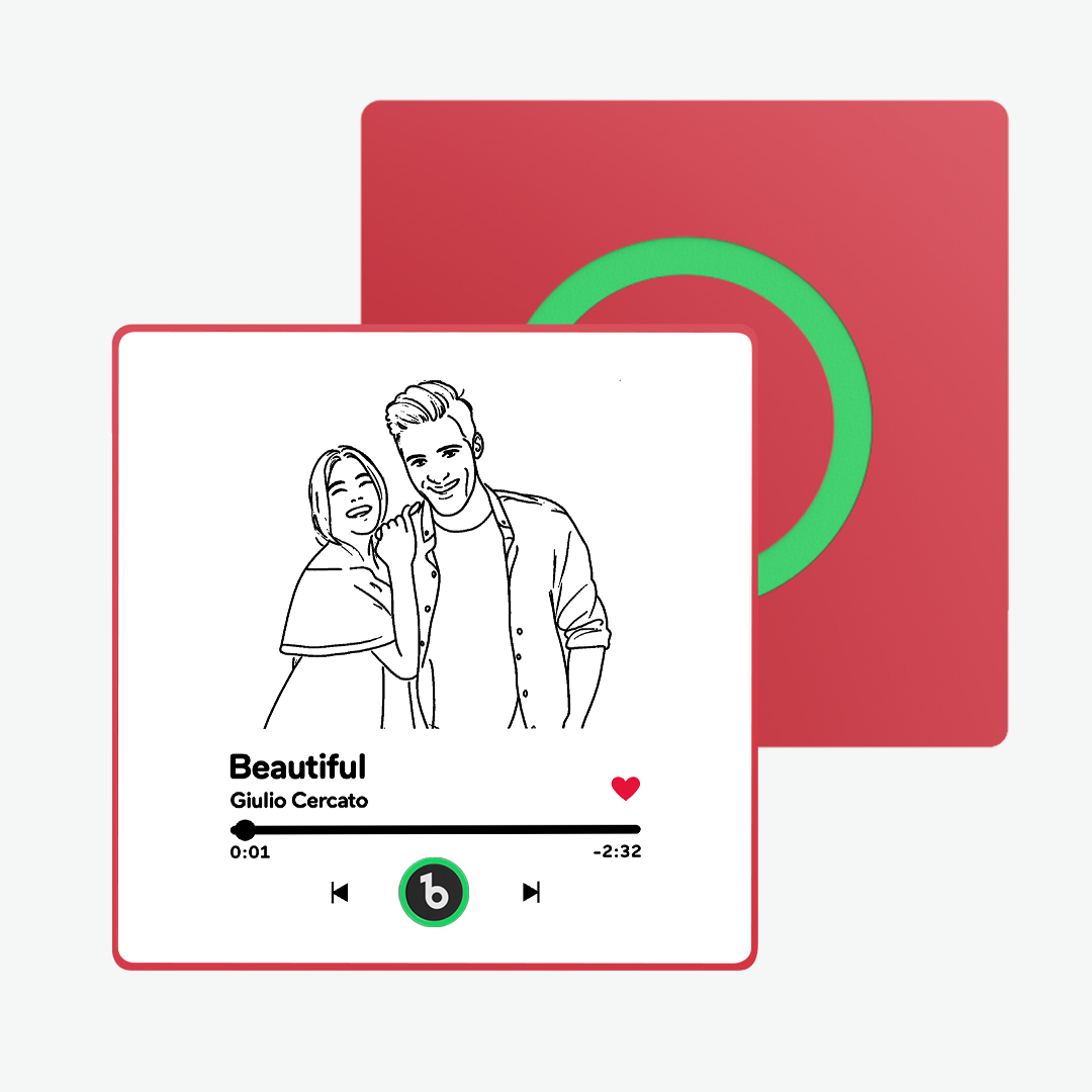 Custom Music Fridge Magnet Line Art New 4.0 Upgrade Multicolor Personalised Photo Fridge Magnet Can Play Songs Gifts for Her - 