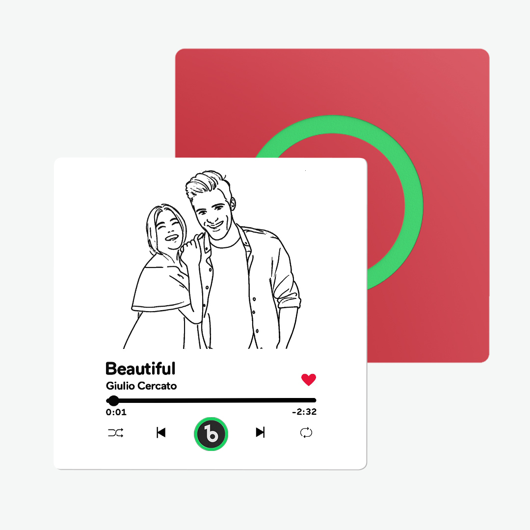 Custom Music Fridge Magnet Line Art New 4.0 Upgrade Multicolor Personalised Photo Fridge Magnet Can Play Songs Gifts for Her - 