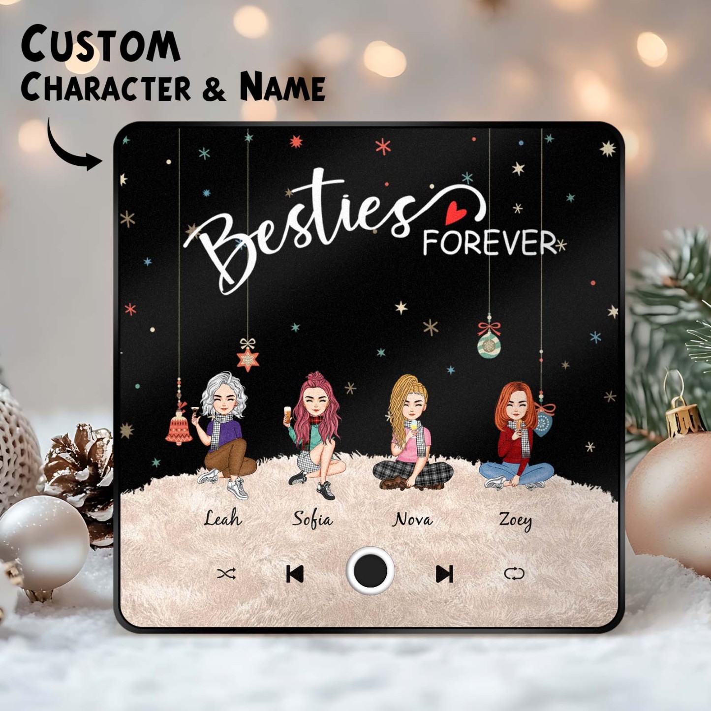 Custom Christmas Portrait Personalized Music Fridge Magnet Merry Christmas Magnets Can Play Songs Christmas Gift Family Gifts - 