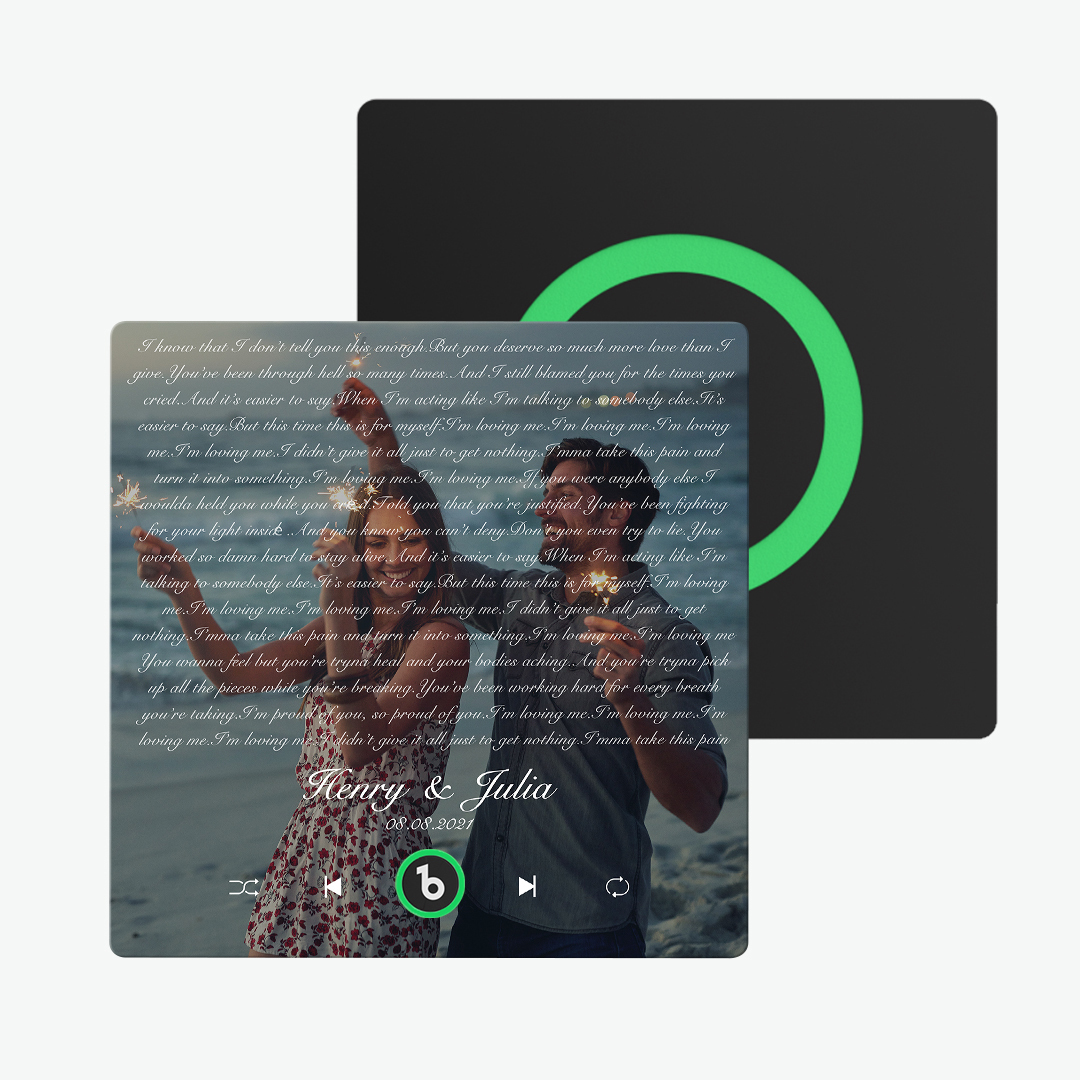 Custom Music Fridge Magnet Lyrics Photo Sticker New 4.0 Upgrade Music Wall Photo Sticker That Plays Music Without Cell Phone Couple Gifts - 