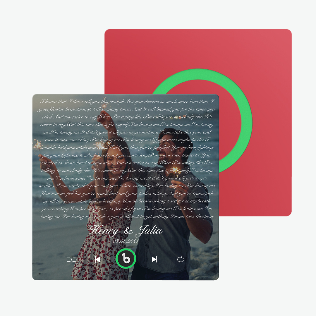 Custom Music Fridge Magnet Lyrics Photo Sticker New 4.0 Upgrade Music Wall Photo Sticker That Plays Music Without Cell Phone Couple Gifts - 