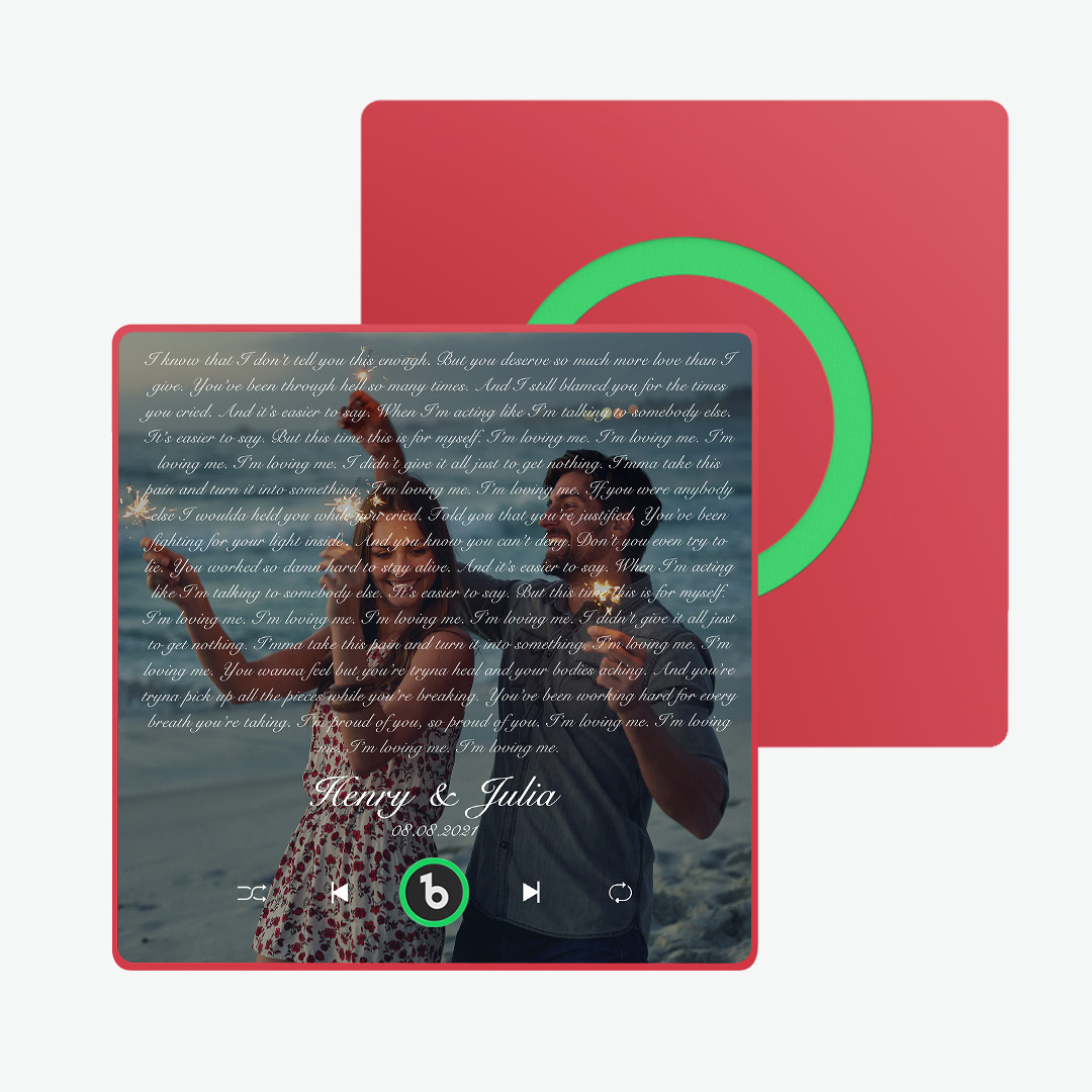 Custom Music Fridge Magnet Lyrics Photo Sticker New 4.0 Upgrade Music Wall Photo Sticker That Plays Music Without Cell Phone Couple Gifts - 