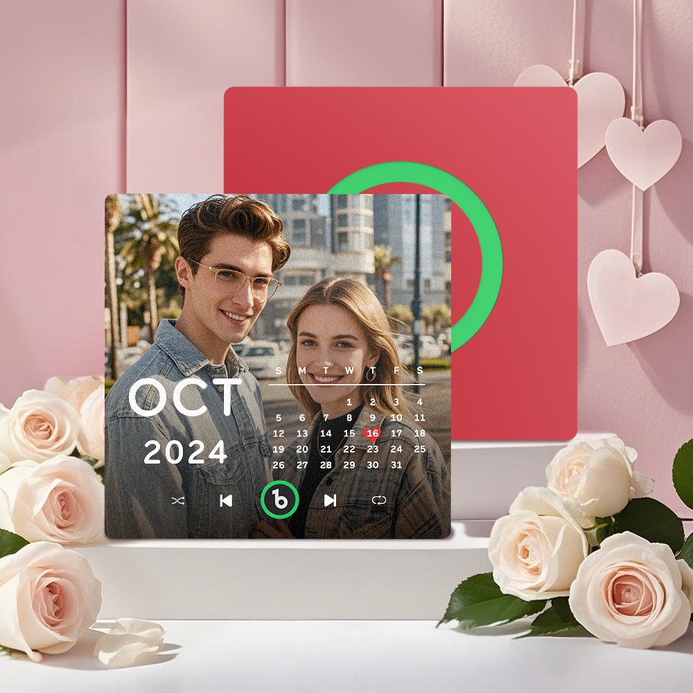New 4.0 Upgrade Custom Music Fridge Magnet Colorful Frame Album Fridge Magnet Can Play Songs Gift for Couple Can Upload Your Music