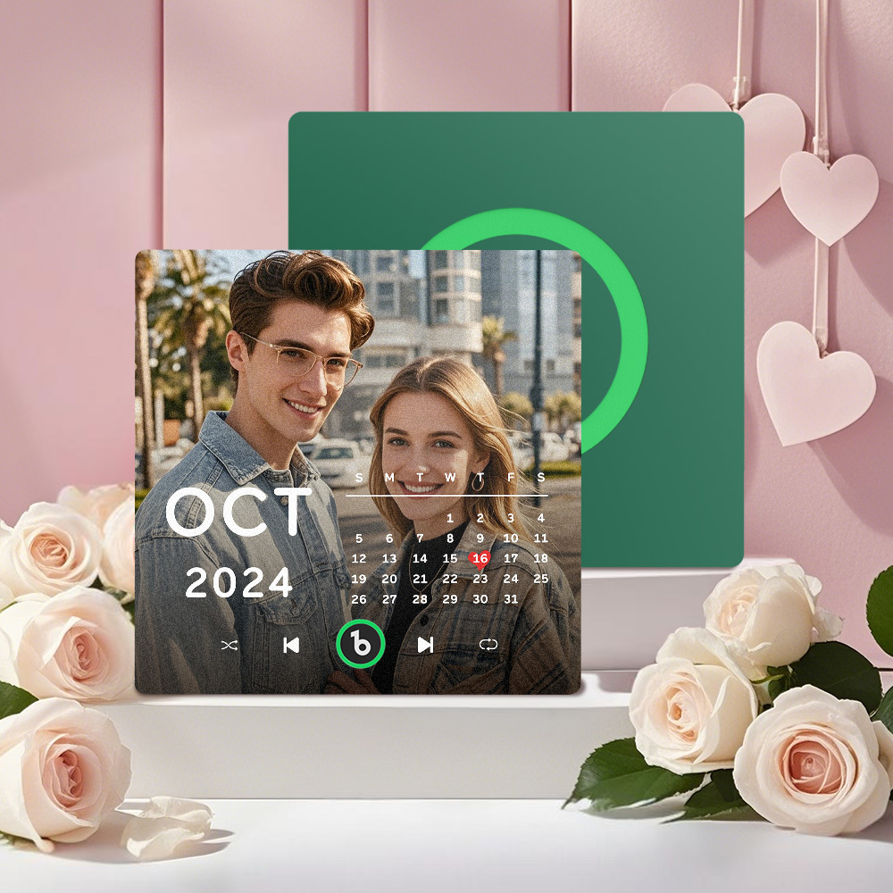 New 4.0 Upgrade Custom Music Fridge Magnet Colorful Frame Album Fridge Magnet Can Play Songs Gift for Couple Can Upload Your Music