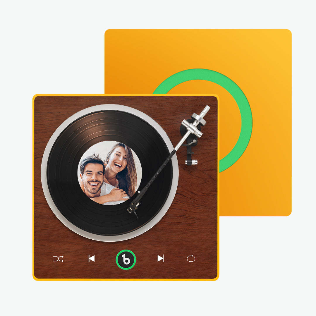 New 4.0 Upgrade Custom Music Fridge Magnet Vinyl Player Style Fridge Magnet Gift for Lover - Get Photo Blanket