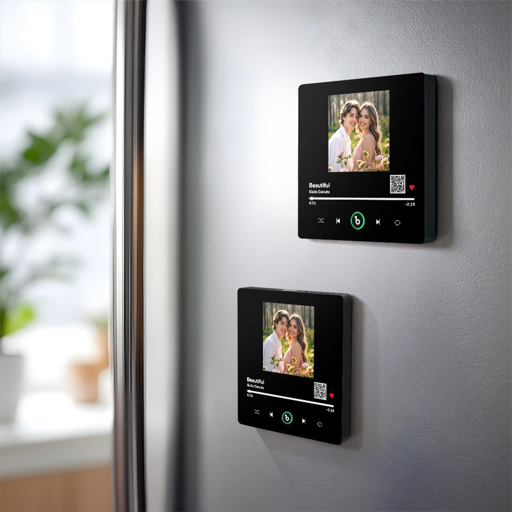Custom Music Fridge Magnet New 4.0 Upgrade Custom Photo QR code Fridge Magnet Colorful Frame Album Fridge Magnet Music Wall Photo Sticker Gift for Couple - 