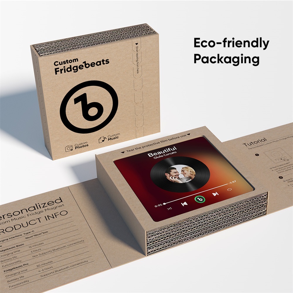 Custom Music Fridge Magnet New 4.0 Upgrade Custom Photo QR code Fridge Magnet Colorful Frame Album Fridge Magnet Music Wall Photo Sticker Gift for Couple - 