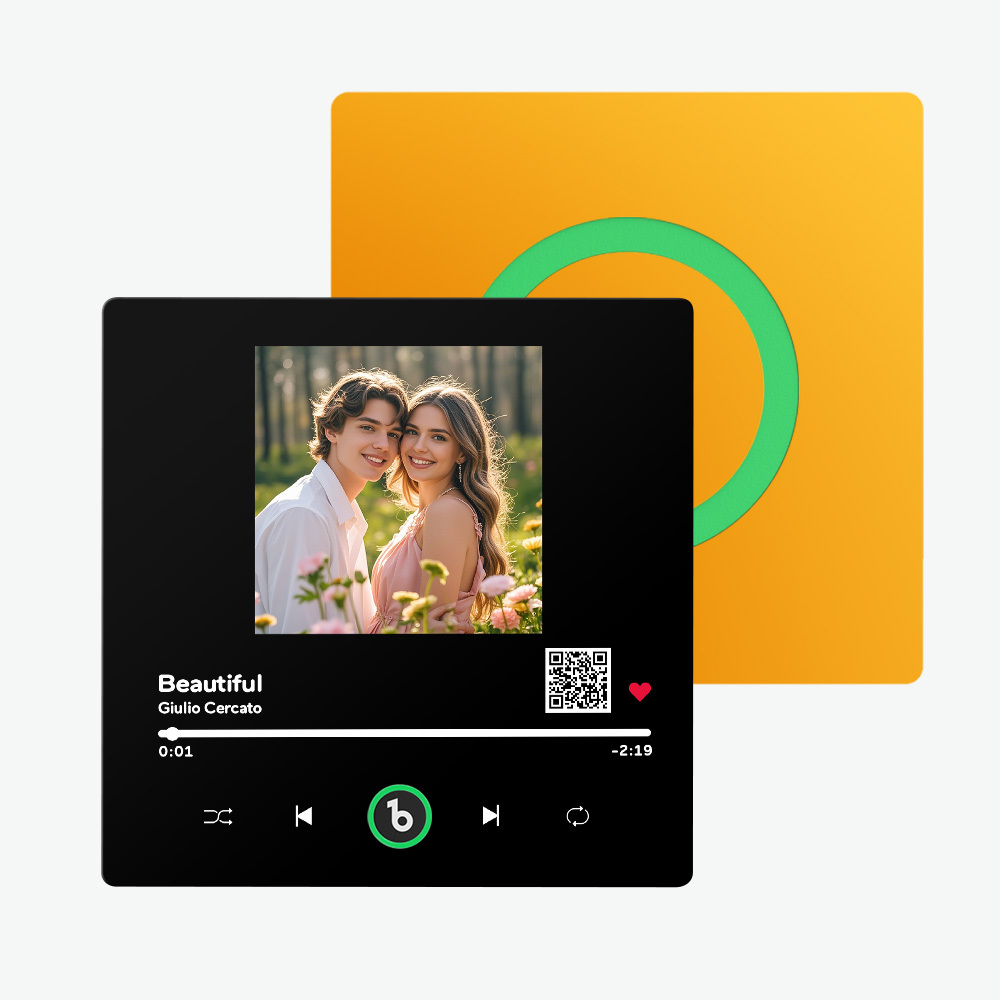 Custom Music Fridge Magnet New 4.0 Upgrade Custom Photo QR code Fridge Magnet Colorful Frame Album Fridge Magnet Music Wall Photo Sticker Gift for Couple - 