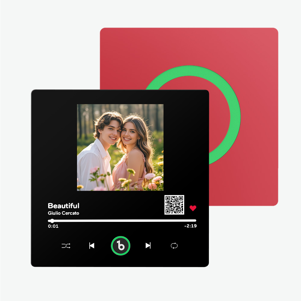 Custom Music Fridge Magnet New 4.0 Upgrade Custom Photo QR code Fridge Magnet Colorful Frame Album Fridge Magnet Music Wall Photo Sticker Gift for Couple - 